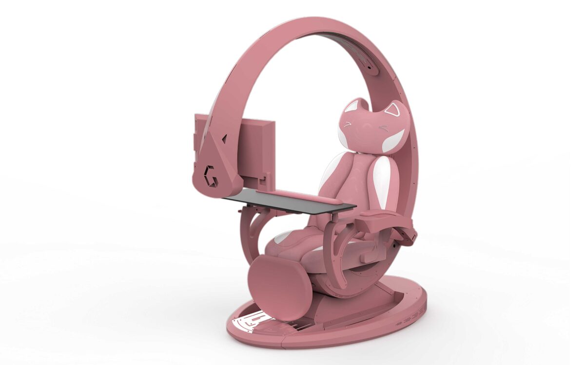 Crystal Pink Working And Gaming Station | All in one Working And Gaming Chair - Image 8