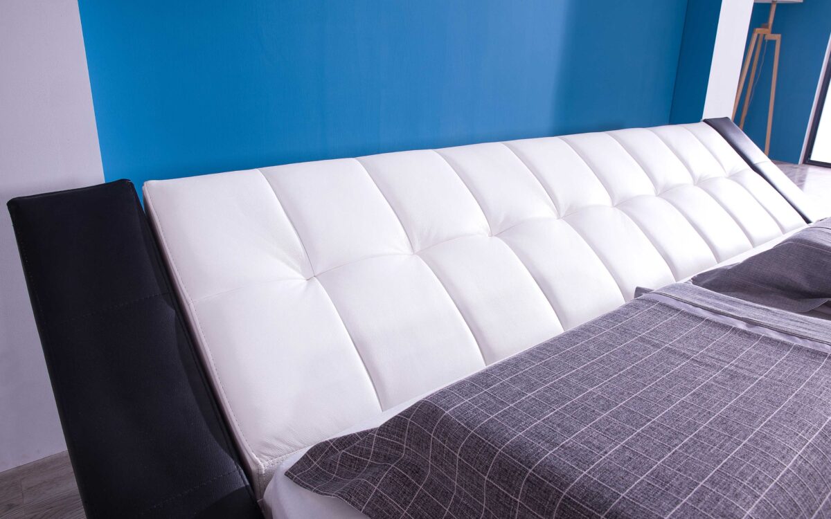 Sunna Curved Modern Leather Platform Smart Bed With LED Light - Image 9