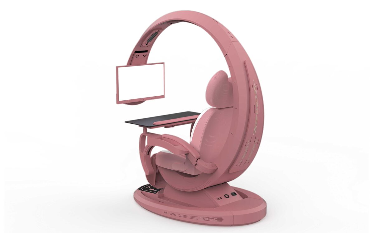 Crystal Pink Working And Gaming Station | All in one Working And Gaming Chair - Image 10