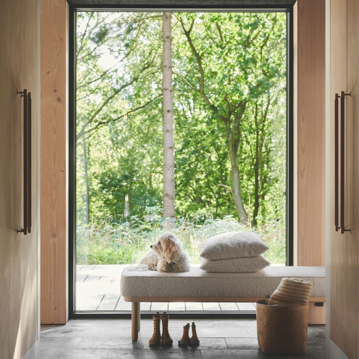 Randi Bench Maya Cream Oak Soap Legs - Image 2