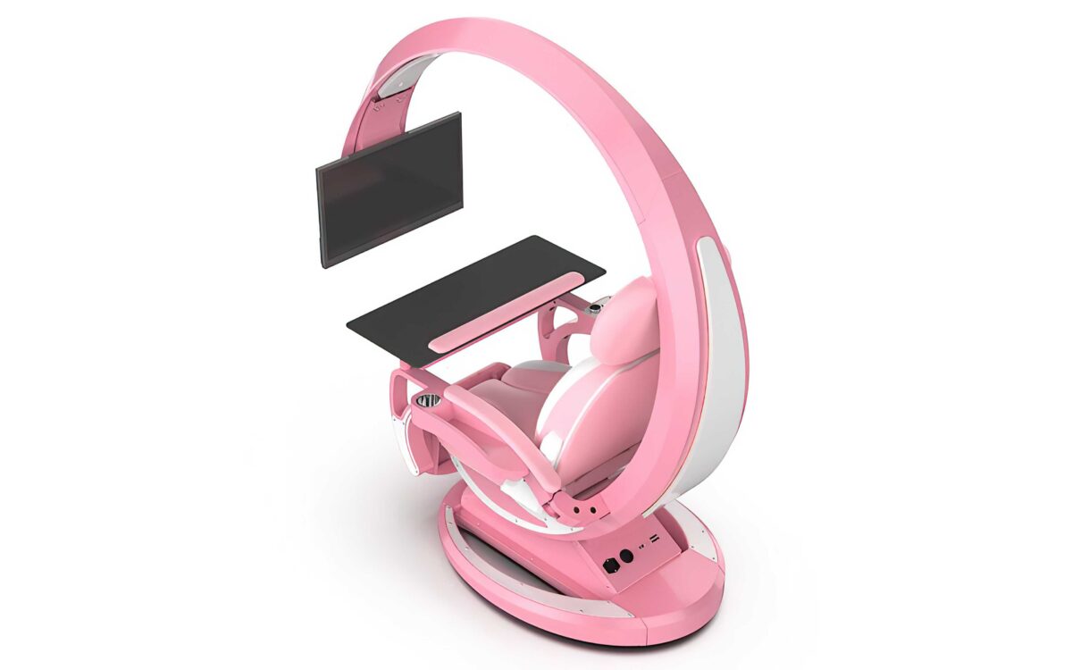 Crystal Pink Working And Gaming Station | All in one Working And Gaming Chair - Image 15