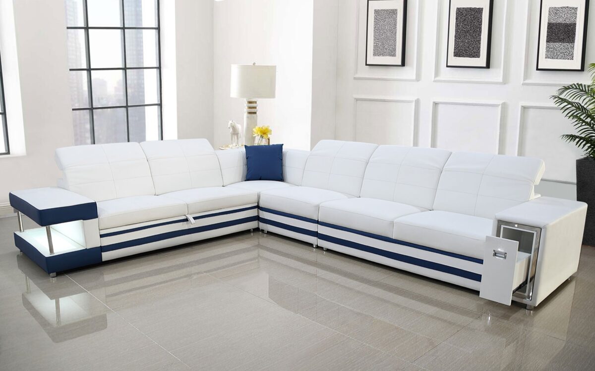Lundberg Leather Sectional with Console - Image 3