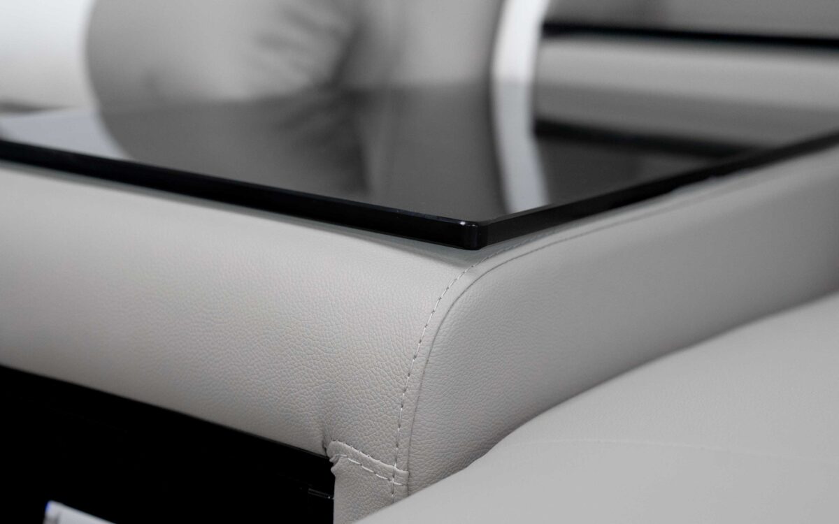 Omont Large Modern Leather Sectional with Console | Futuristic Furniture - Image 4