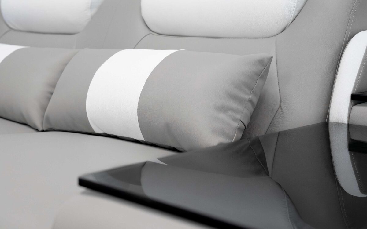 Omont Large Modern Leather Sectional with Console | Futuristic Furniture - Image 7