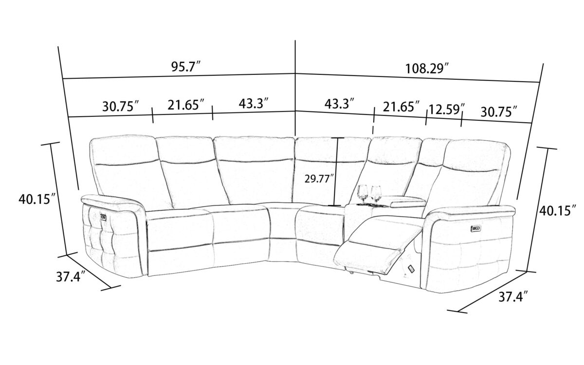 Vanguard Modern Reclining Sectional - Image 14