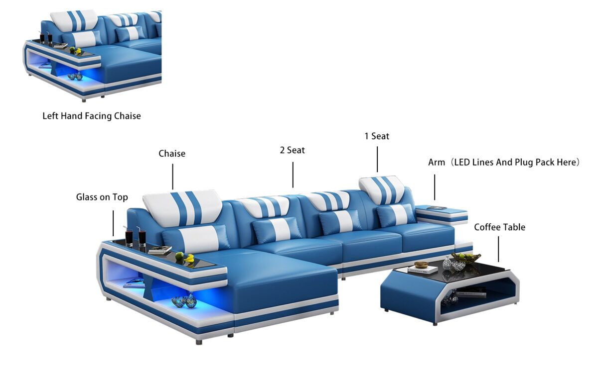 Maximus Modern Recliner Sectional With Mood Light | Futuristic Furniture - Image 13