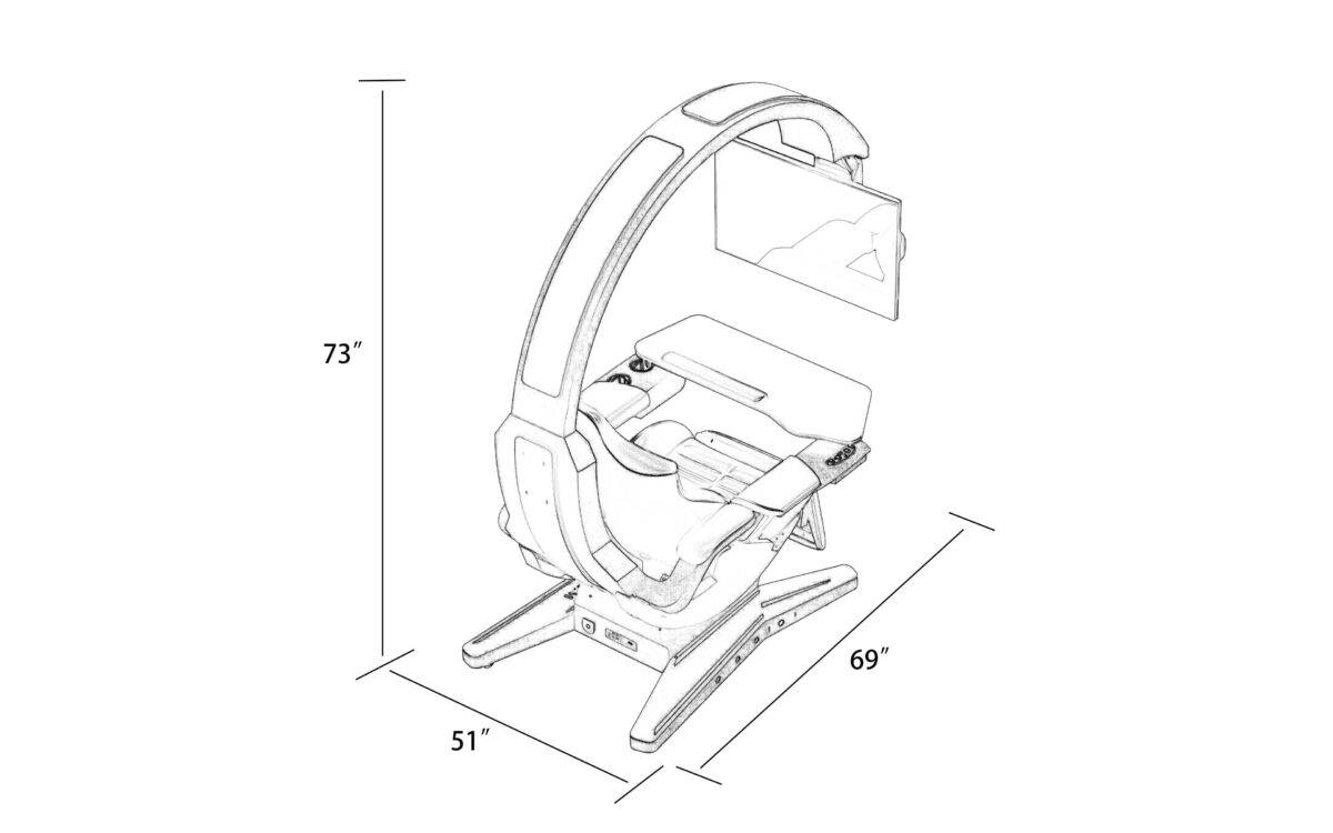 HAMISH ULTIMATE WORKING AND GAMING COMPUTER DESK WITH RECLINER - Image 38