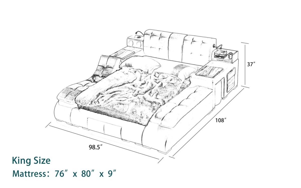 Maysun All in One Smart Bed With Massage Lounge Chaise - Image 11